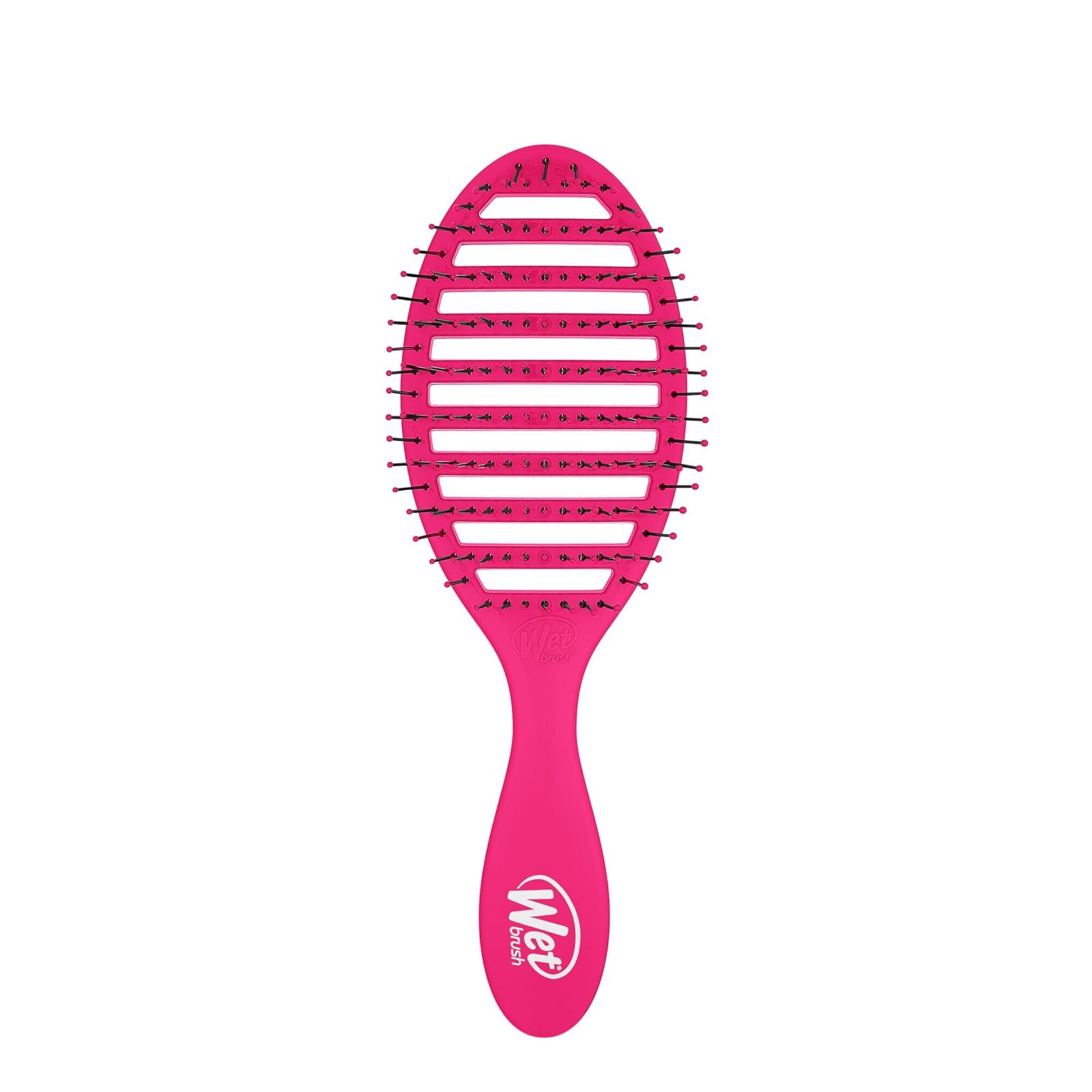 Wet Brush Speed Dry Detangler (Pink)- Ergonomic, Heat Flex Bristles, Blow Dry, Detangling Knots, Snag Anti-Static Brush for All Hair Type
