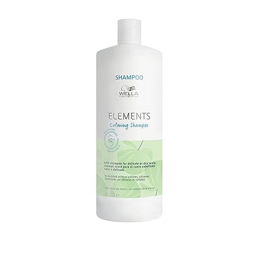 Wella Professionals Elements Calming Shampoo - Gentle Care Shampoo For Smooth, Shiny Hair Without Silicones & Sulfates - With White Tea Extract (1L)