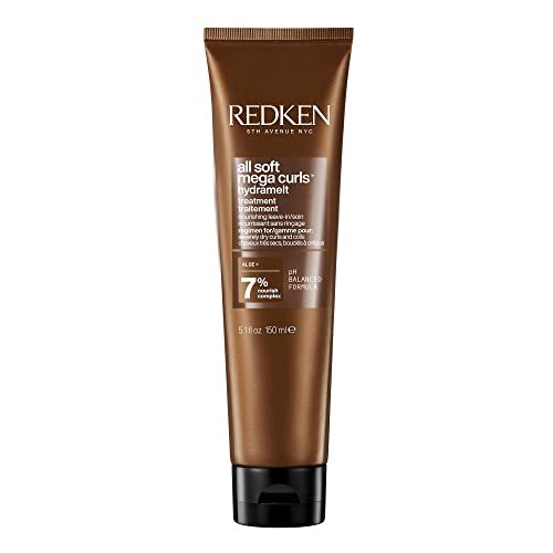 REDKEN All Soft Mega Curls, HydraMelt Leave-In Conditioner Treatment, For Dry Curly, Coily Hair, Nourishes and Adds Bounce, Shine and Definition, Vegan Formula, 150ml
