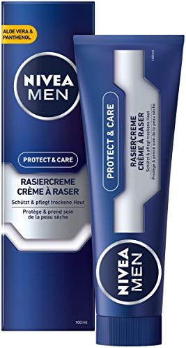 NIVEA MEN Protect & Care Shaving Cream in  (1 x 100 ml), with Creamy Foam for a Gentle Shave, Skin-Friendly Shaving Cream for Men