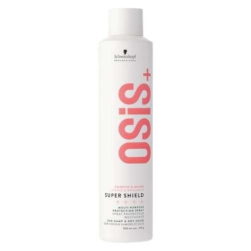 Schwarzkopf Professional OSiS Super Shield Multi Purpose Heat Protection Spray - Anti Pollution Anti Bacterial Fights Dullness Detangling 300 ml