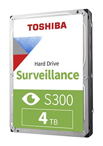 Toshiba 4TB S300 Surveillance HDD - 3.5' SATA Internal Hard Drive Supports up to 64 HD cameras at a 180TB/Year workload (HDWT840UZSVA)