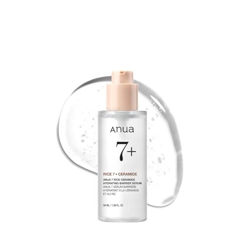 ANUA 7 Rice Ceramide Hydrating Barrier Serum, Hydrating Serum for Face, Rice Water, Hyaluronic Acid, Niacinamide, Non comedogenic, Glass Skin, Korean Skin Care, 50ml/1.69fl.oz.