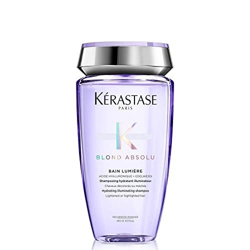 Kerastase Blond Absolu, Hydrating Illuminating Shampoo, For Lightened, Highlighted and Grey Hair, With Hyaluronic Acid & Edelweiss Flower, Bain Lumiere, 250ml