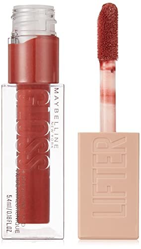 Maybelline Lifter Gloss Bronzed Lip Gloss, Lasting Hydration Formula With Hyaluronic Acid, Non Sticky, 016 Rust