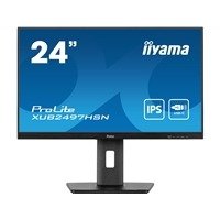 iiyama Prolite XUB2497HSN-B2 24 inch IPS Monitor, USB-C Dock, RJ45(LAN), Full HD, 1ms, HDMI, DisplayPort, USB-Hub, USB-C, 100Hz, Speakers, Black, Internal PSU, VESA, Height Adjust, Pivot