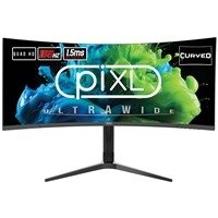 piXL CM34C7 34 Inch Ultrawide Curved Gaming Monitor, 165Hz, 1.5ms Response Time, 3440x1440 Resolution, HDMI, DisplayPort, USB-C, USB-B, USB-A x 2, Audio, R1500 Curve, Height Adjustable, 3 Year Warranty
