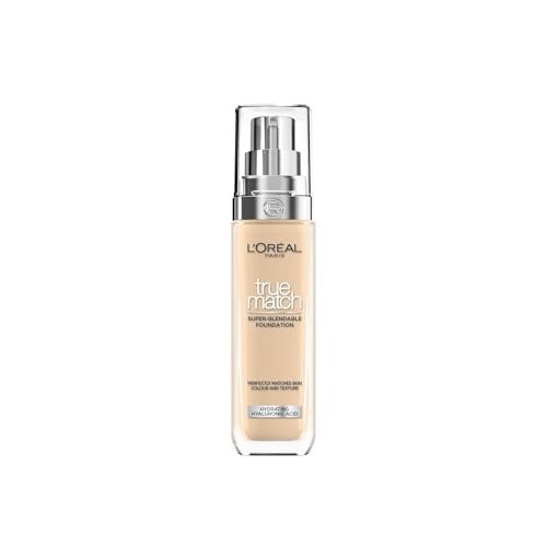 L'Oreal Paris True Match Liquid Foundation, Skincare Infused with Hyaluronic Acid, SPF 16, Available in 46 Shades, 2N Vanilla, 30 ml