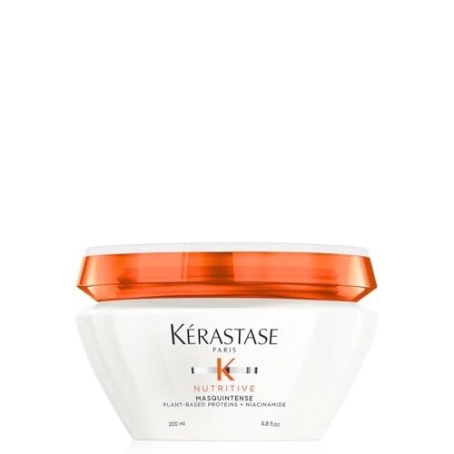 Kerastase Nutritive, Deep Nutrition Soft Mask for Dry and Damaged Fine to Medium Hair, Enriched with Niacinamide and Plant-Based Proteins, Conditions and Adds Softness and Shine, Masquintense, 200 ml