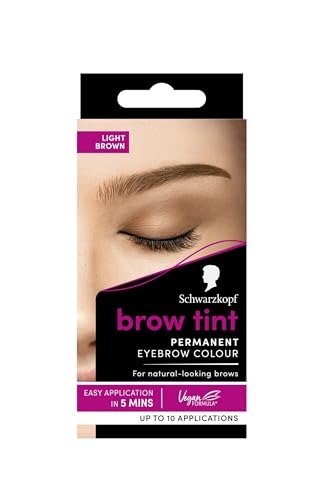 Schwarzkopf Brow Tint Professional formula Eyebrow Dye Brow Tinting Kit with Gentle Permanent Colour - Light Brown