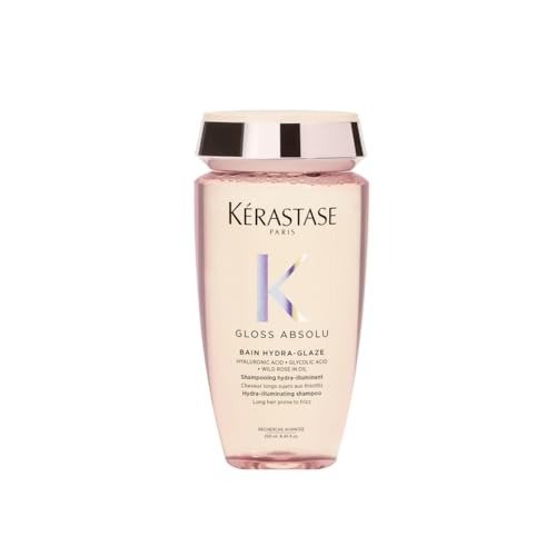 Kerastase Gloss Absolu Shampoo for All Hair Types, with Glycolic Acid, Hyaluronic Acid & Wild Rose 250ml