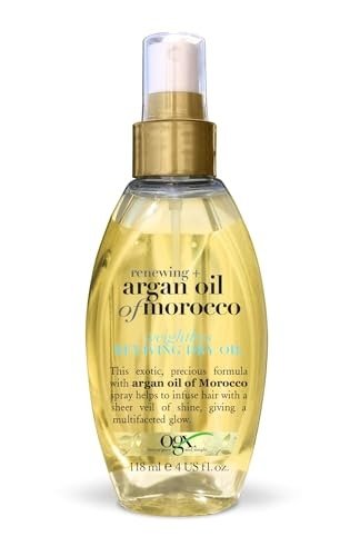 OGX Argan Oil of Morocco Weightless Reviving Dry Hair Oil Mist, Lightweight Hydration, Frizz Control, Shine Enhancement for Dry, Damaged Hair,, 118 ml