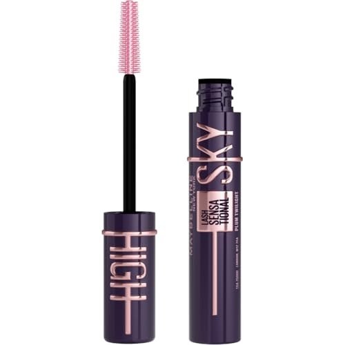 Maybelline New York Lash Sensational Sky High Mascara, Volumising & Lengthening Mascara, Washable Flake-Free Formula Infused with Bamboo Extract & Fibres, 7.2 ml, Shade: Plum Twilight