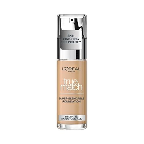 L'Oreal Paris True Match Liquid Foundation, Skincare Infused with Hyaluronic Acid, SPF 16, Available in 46 Shades, 3C Rose Beige, 30 ml