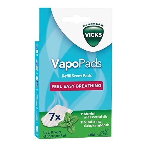 Vicks VapoPads Menthol - Scented Pads with Essential Oils - - Compatible with our Humidifiers, Inhalers & Diffusers - Suitable for Colds and Congestion - Releases Soothing Vapours - VH7