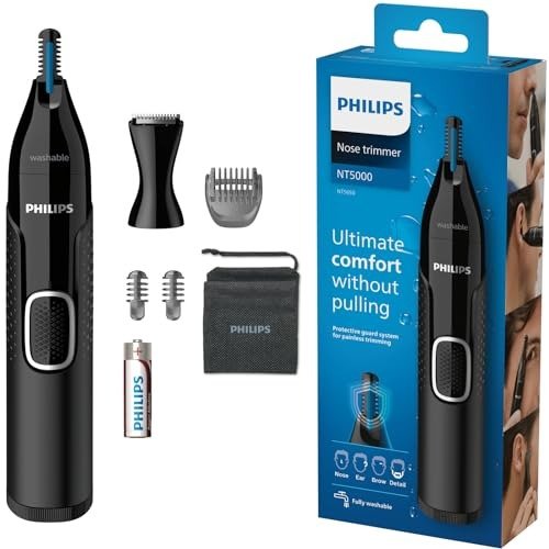 Philips Series NT5650/16 5000 Battery-Operated Nose, Ear and Eyebrow Trimmer, Black