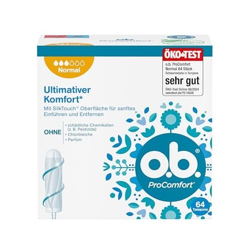 o.b. ProComfort Normal Tampon for Medium to Stronger Days, Ultimate Comfort* and Reliable Protection, 4