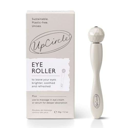 UpCircle Eye + Face Roller 1pc ? Metal + Plastic-Free ? For Dark Circles + Puffy Eyes ? With Cooling Effect to Boost Circulation For Healthy Glow ? Sustainable + Reusable