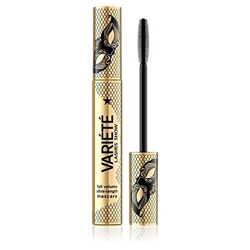 Eveline Cosmetics Variete Variete Volumizing and Lengthening Mascara - Long-Lasting, Smudge-Proof Formula with Intense Black Pigmentation, 10 ML