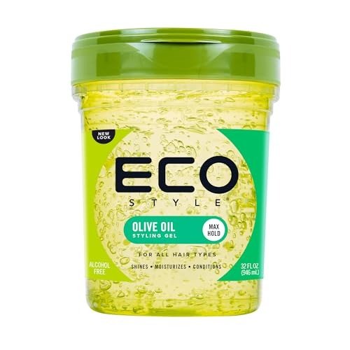 Eco Style Olive Oil Eco Styler Hair Gel, Hydrate and Style, Alcohol-Free, Green 946 ml