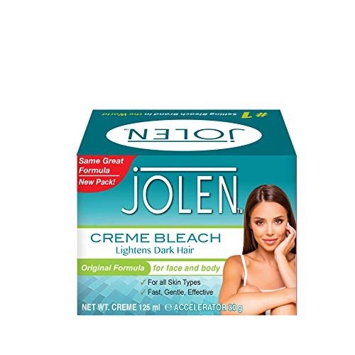 Jolen Creme Bleach Lightens Dark Hair. Original Formula for Face and Body Hair. 125ml