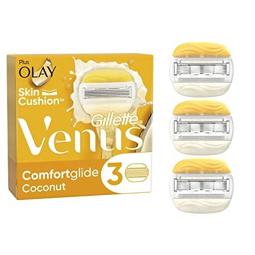 Gillette Venus Comfortglide Coconut plus Olay Womens Razor Blade Refills,, 5 blades for a smooth, close shave that lasts