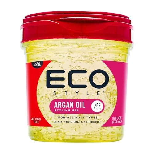 Eco Style Moroccan Argan Oil Eco Styler Hair Gel, Hydrate and Style, Alcohol-Free, Green 473 ml