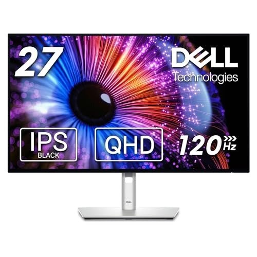 Dell U2724DE UltraSharp Thunderbolt 27 Inch QHD (2560x1440) Monitor, 120Hz, IPS Black, 5ms, 98% DCI-P3, 2 Thunderbolt, 2 USB-C, 2 DisplayPort, HDMI, 4 USB, RJ45, Silver