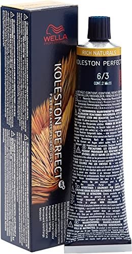 Wella Koleston Perfect Me+ Rich Naturals Permanent Hair Colour Cream, No. 6/3 Dark Blonde Gold, 60 ml
