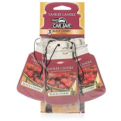 Yankee Candle Car Jar Scented Air Freshener | Black Cherry | 3 Count