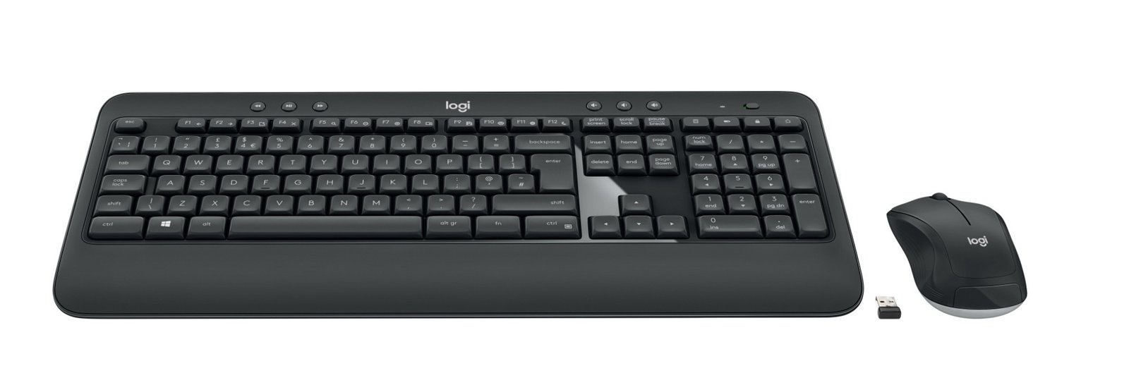 LOGITECH MK540 Keyboard & Mouse - USB Wireless RF - Danish, Norwegian, Swedish, Finnish