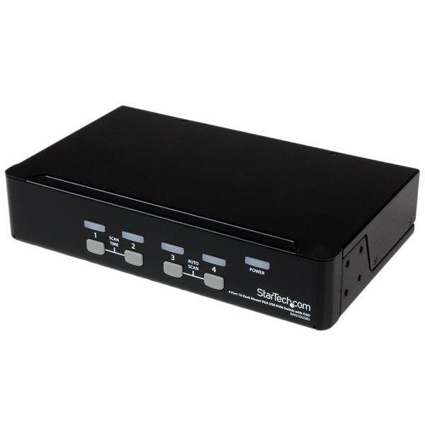 STARTECH.COM 4 Port 1U Rackmount USB KVM Switch with OSD - 4 x 1 - 4 x HD-15 Keyboard/Mouse/Video