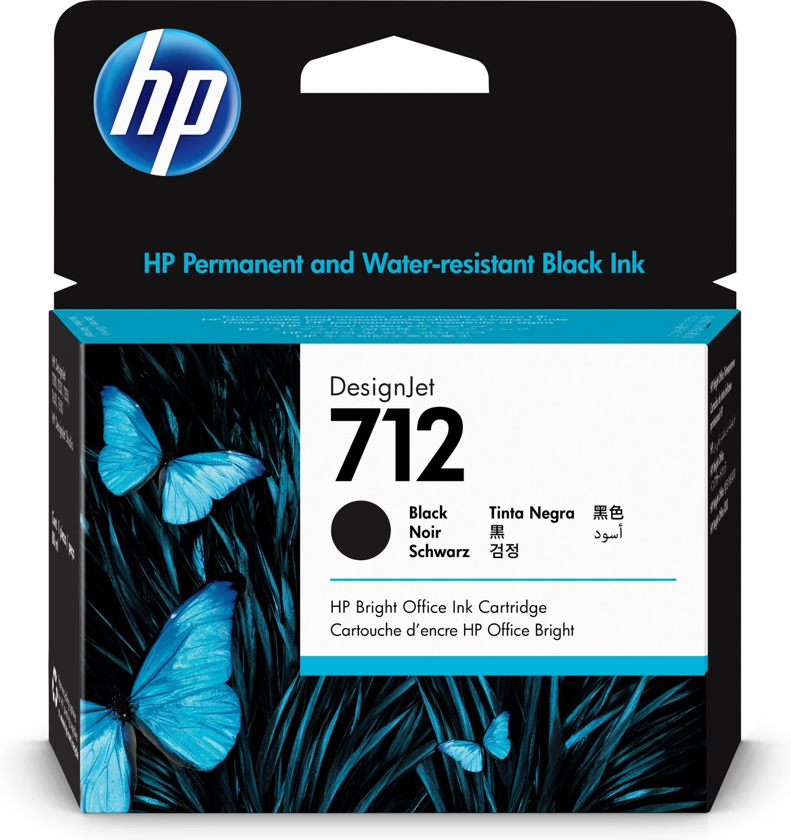 HP 712 80-ML BLACK DESIGNJET INK CA