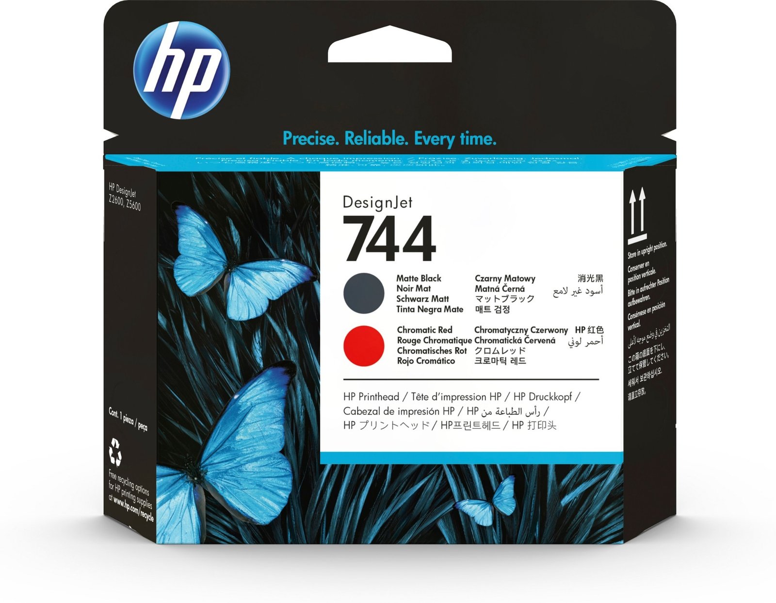 HP 744 Printhead - Matte Black, Chromatic Red - Inkjet