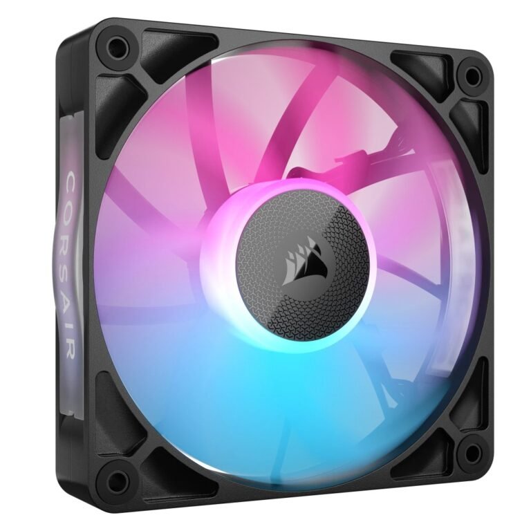 Corsair iCUE LINK RX120 RGB 12cm PWM Case Fan, 8 ARGB LEDs, Magnetic Dome Bearing, 2100 RPM, Black, Single Fan Expansion Kit