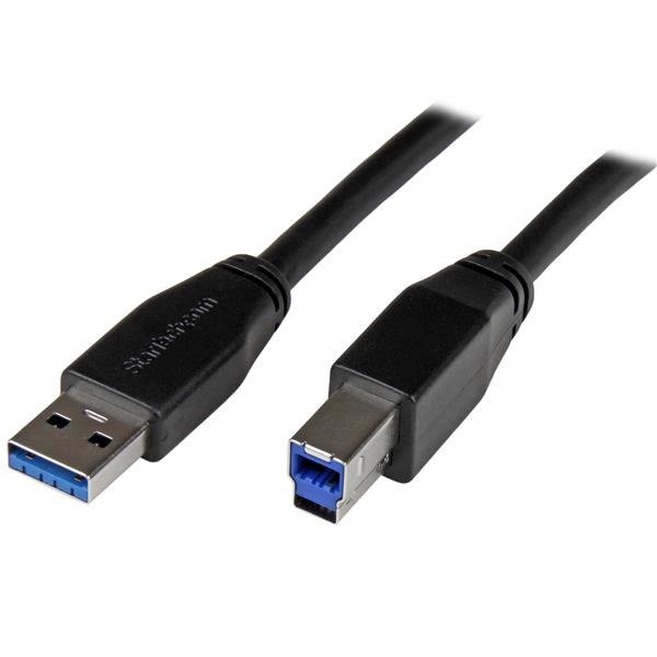 STARTECH.COM 5m 15 ft Active USB 3.0 USB-A to USB-B Cable - M/M - USB A to B Cable