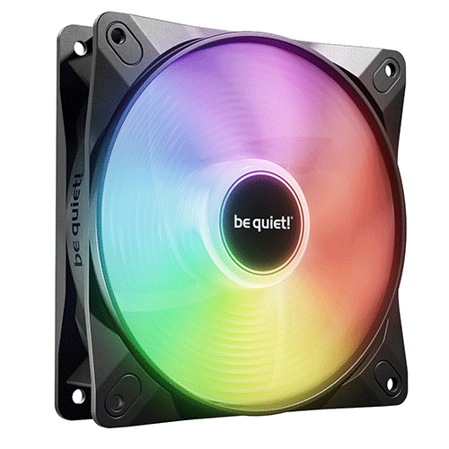 Be Quiet! (BL132) Light Wings LX 12cm PWM Reverse Blade ARGB Case Fan, Rifle Bearing, Impeller w/ 16 LEDs, Daisy-Chain, Up to 1500 RPM, Black