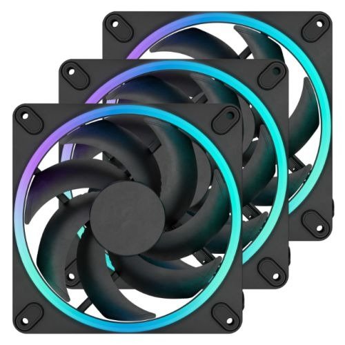 Fractal Design Momentum 14 ARGB 14cm PWM Case Fans (3-Pack), 20 LEDs, FDB Bearing, 350-1800RPM, 8-pin Connector, Black