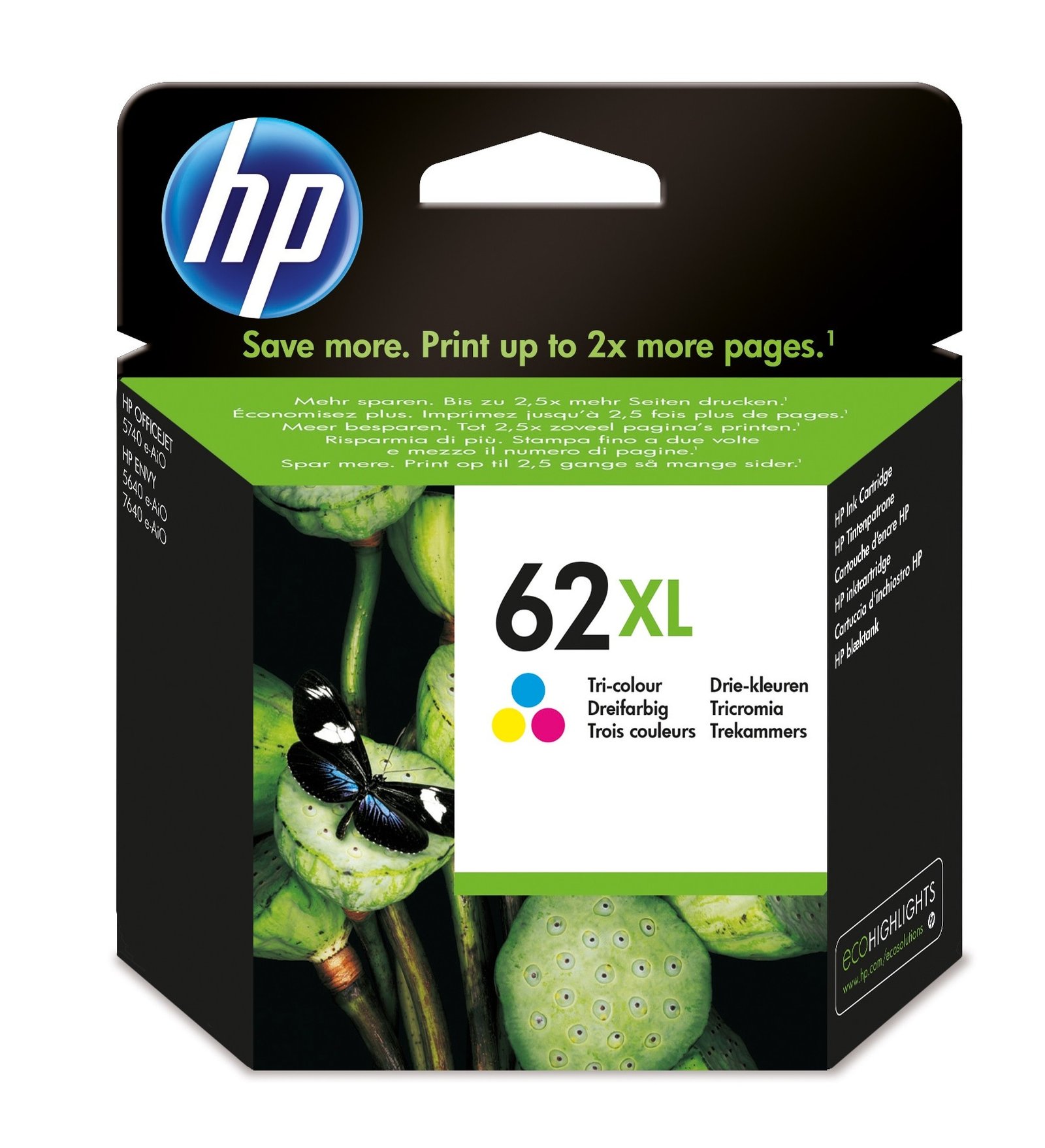 HP Cartridge 62XL Tri-color 62 XL. Original I