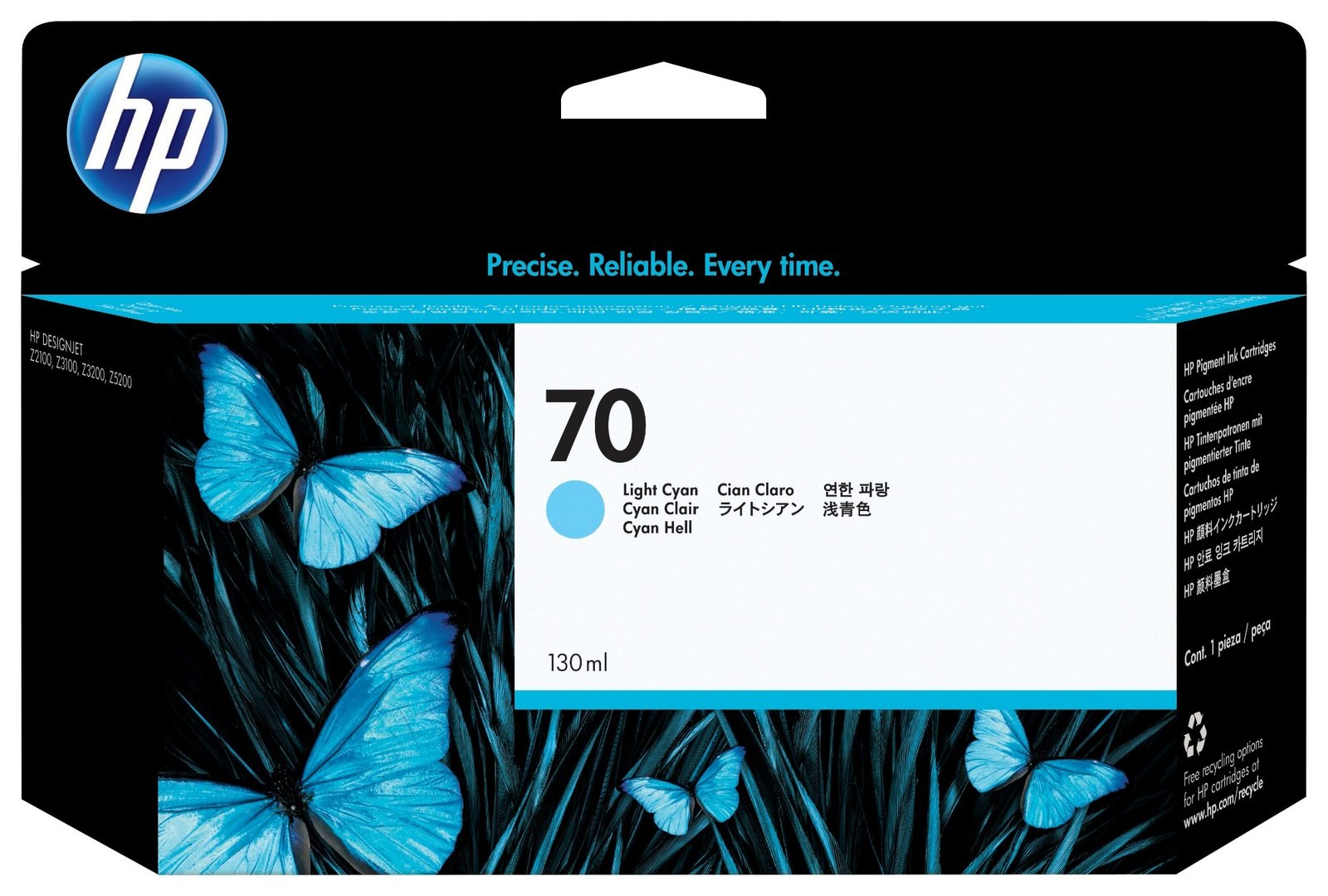 HP 70 - light cyan - original - DesignJet - ink cartridge