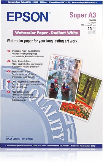 EPSON - watercolour paper - 20 sheet(s) - A3 Plus - 188 g/m?