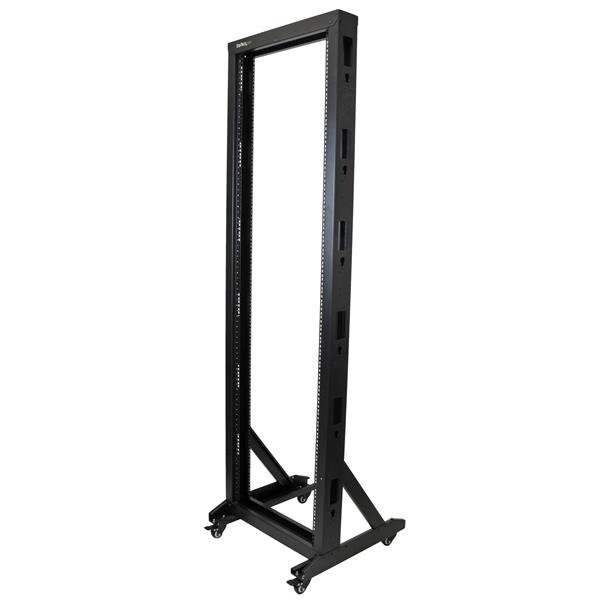 STARTECH.COM 42U Mobile Open Frame Network Rack with Wheels- 663lbs