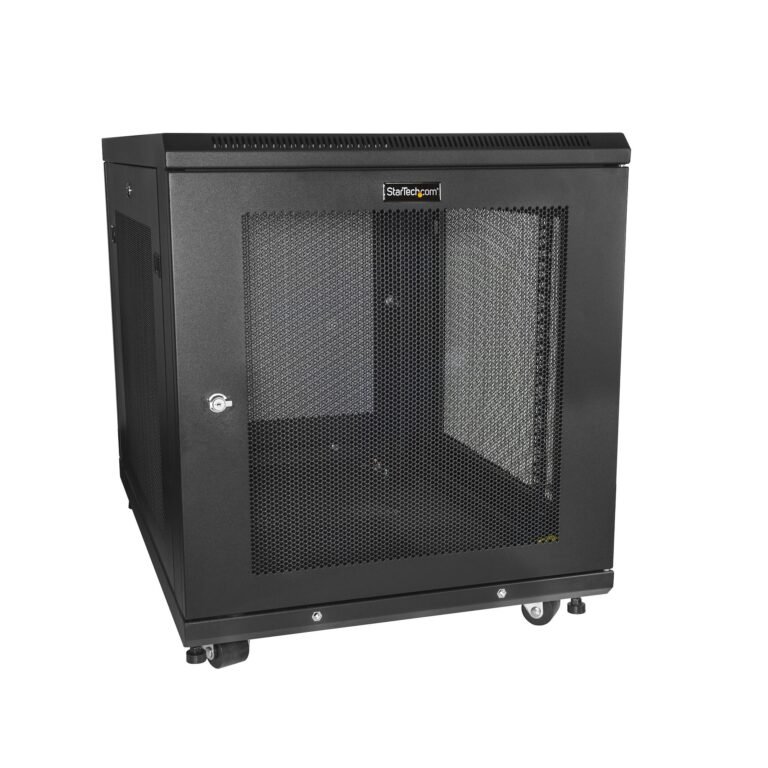 STARTECH.COM 12U Server Rack Cabinet, 4-Post Adjustable Depth (2" to 30")Network Equipment Rack Encl