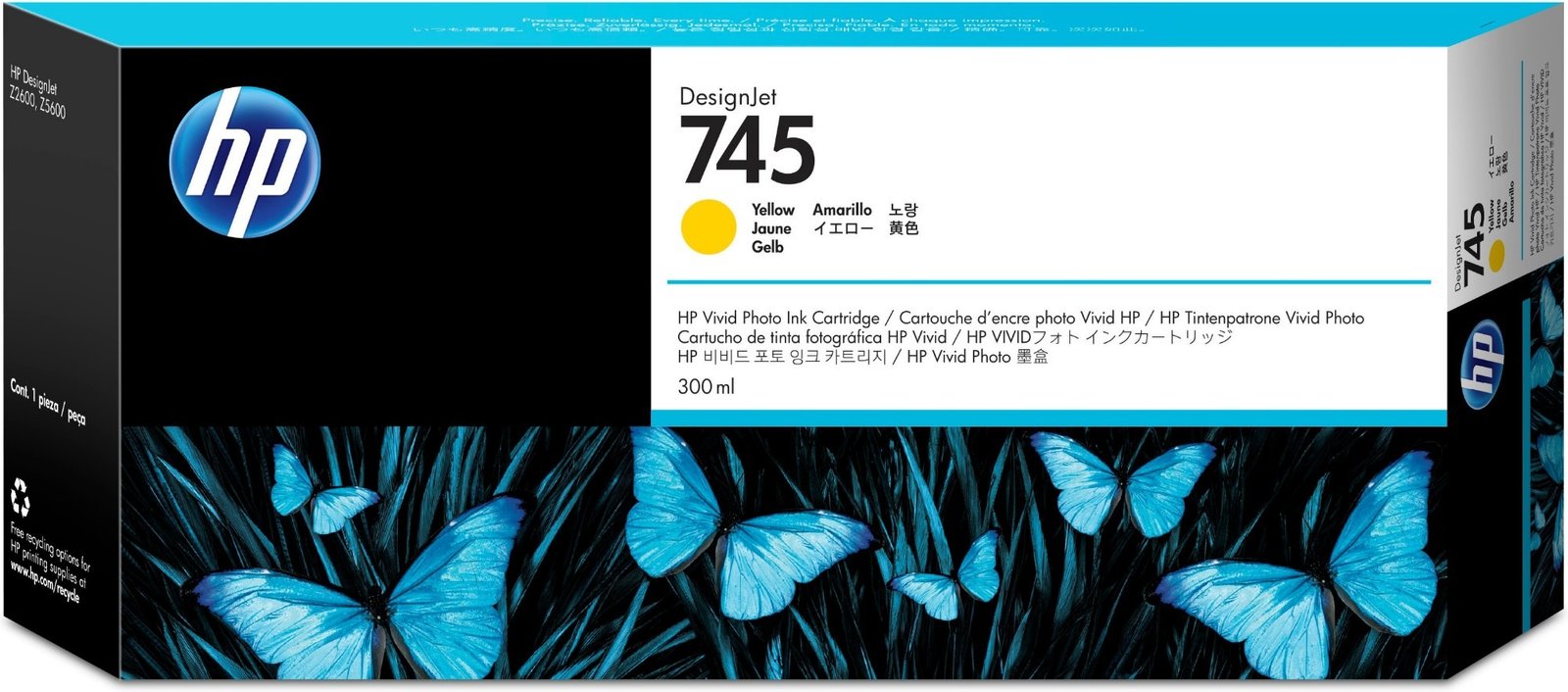 HP 745 - high capacity - yellow - original - DesignJet - ink cartridge