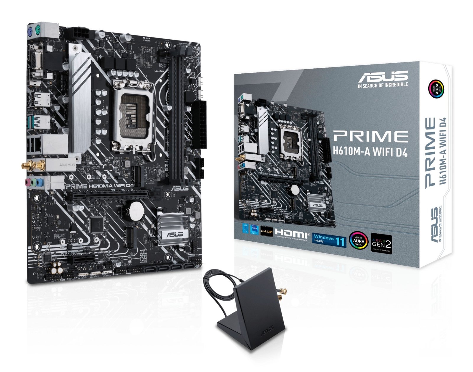 Asus PRIME H610M-A WIFI D4, Intel H610, 1700, Micro ATX, 2 DDR4, VGA, HDMI, DP, Wi-Fi, PCIe4, 2x M.2