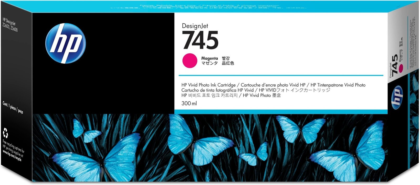 HP 745 - high capacity - magenta - original - DesignJet - ink cartridge