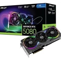 PNY NVIDIA GEFORCE RTX 5080 ARGB EPIC-X RGB OC16GB, GDDR7 Graphics Card, 10,752 Cuda Cores, 22.3GHz Core Clock, Triple Fan, 3 x Display Ports/ 1 x HDMI Port