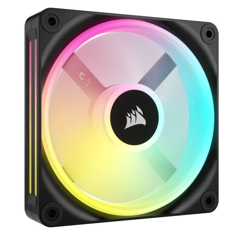 Corsair iCUE LINK QX120 12cm PWM RGB Case Fan, 34 RGB LEDs, Magnetic Dome Bearing, 2400 RPM, Black, Single Fan Expansion Kit
