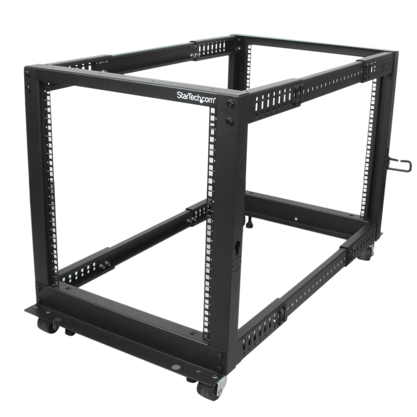 STARTECH.COM 12U 19" Open Frame Server Rack, 4 Post Adjustable Depth 23-41" Mobile, Free Standing Ro