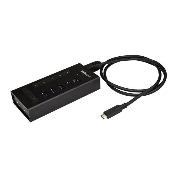STARTECH.COM 7 Port USB C Hub, USB Type-C to 2x USB-C/5x USB-A, Moutable Metal Hub, USB 3.0, SuperSp